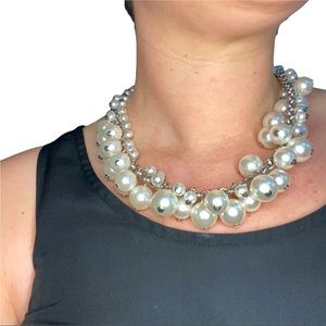 White Large Beaded Necklace